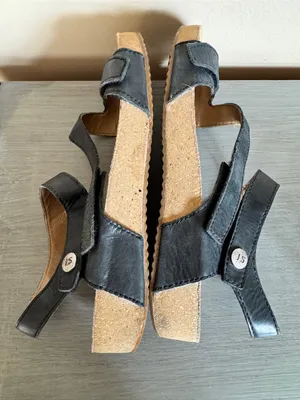 Josef Seibel Womens Black Leather Tonga Sandals EU 39 US 8.5 thumbnail 8