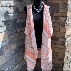 BB Dakota Avery Stripe Linen Blend Vest Size Medium thumbnail 6