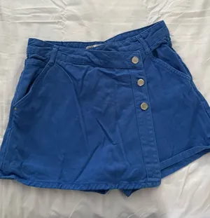 Zara Cobalt Button-Front Skort with Side Pockets Size Small thumbnail 1