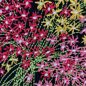 Bob Mackie Bon Mackie Wearable Art Embroidered Flower Bouquet Black Top Size Extra Large thumbnail 5