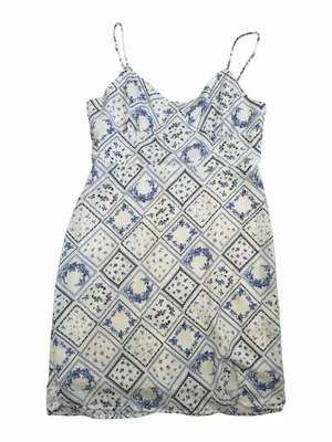 Altar’d State Blue & White Tile Print Dress thumbnail 1