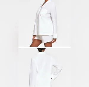 SKIMS White Cotton Poplin Sleep Button Up Set thumbnail 2