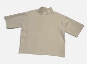 Zara Cream Textured Knit Top / Sweater Size Large Business Casual Boxy Fit thumbnail 1