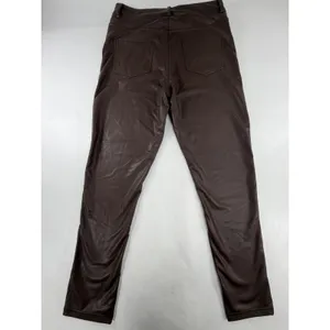 Shinestar Womens Brown Faux Leather High Rise Tapered Pants Size M SP5196 thumbnail 2