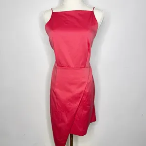 Elliatt Sleeveless Formal Revolve Decades Dress in Melon Red Size Medium Satin thumbnail 2