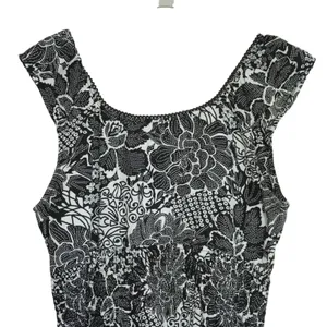 Vintage 100% Cotton Size 1X Midi Dress Black Floral Retro Country‎ Lightweight thumbnail 6