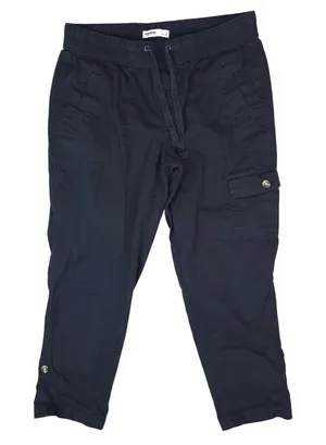 Sonoma Cargo Pants Women 6 Black Elastic Waist Roll Tab Utility Stretch Casual thumbnail 1