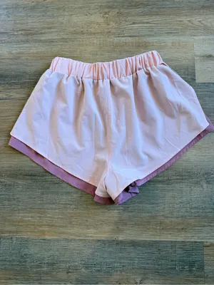 Pink Lily Two-Tone Rose and Blush Elastic Waist Shorts Size S thumbnail 2
