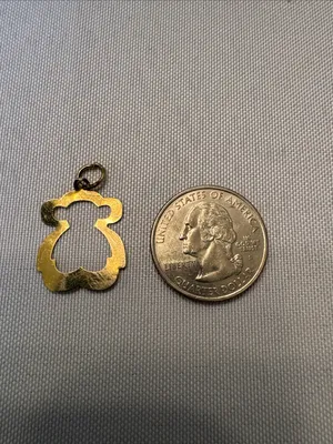 Gold Tone Teddy Bear Silhouette Charm thumbnail 2
