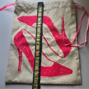 Canvas Stylish Pink Shoe Print Women's Bag thumbnail 4