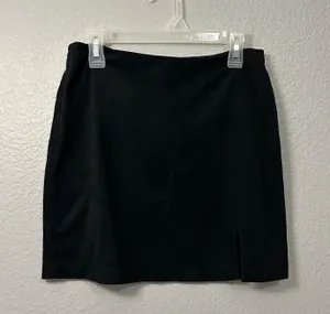 Forever 21 Black Suede Mini Skirt With Slit thumbnail 1