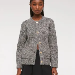 Abercrombie and Fitch- Casual crewneck cardigan with metallic details thumbnail 5