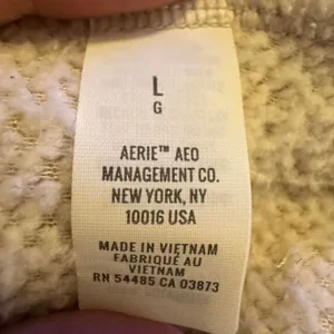 Aerie Women’s Large Sherpa Fleece Quarter Snap Pullover Ivory Cream Cozy Teddy J thumbnail 4