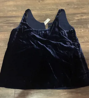 Jcrew never worn navy velvet tank top thumbnail 1