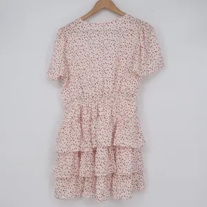 Mi Ami Aniya Q29 Polka Dot Tiered Ruffle Mini Dress Cream Red Mens Size M thumbnail 4
