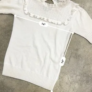 Vintage y2k coquette lace collar puff sleeve top thumbnail 3