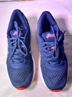 ASICS Navy Blue Mesh Running Shoes with Silver Accents thumbnail 3