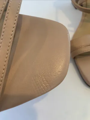 Naturalizer Tiff Ankle Strap Heels Tan Beige Leather Open Toe Sandal Size 8.5 thumbnail 4
