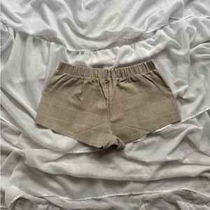 Free Haven Plaid Micro Shorts Tan Size L thumbnail 6
