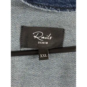 Rails Blue Moon Denim Jumpsuit Wide Leg V-Neck Button Front Blue XXL thumbnail 3