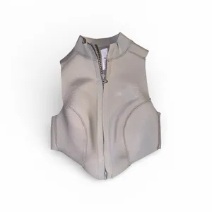 Skims Size xxs Sport Swim Mock Neck Zip Top Chrome Gray Sleeveless Zip Front NWT thumbnail 4