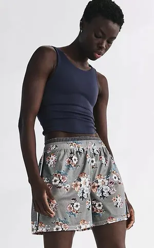 Free People Movement - When In Venice Printed Shorts Floral Gray new without tag thumbnail 1