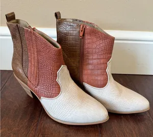 C.‎ Comfort Est 1946 Womens Ankle Boots Booties Multicolor Color Block Zip 7M thumbnail 1