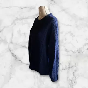 ✨Madewell Navy Easy Cable Knit Merino Wool Sz XS Sweater✨ thumbnail 6