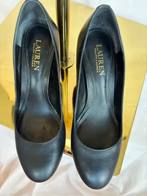 Lauren Ralph Lauren Black Leather Pump Heels thumbnail 3