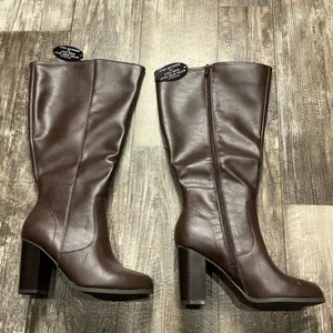 Style & Co Elegant Brown Knee-High Women's Boots Size 7W Extra Wide Calf thumbnail 5