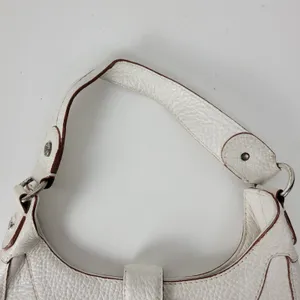 Michael Kors Womens Bag White Pebbled Leather Shoulder Hobo Fold Over Buckle thumbnail 4