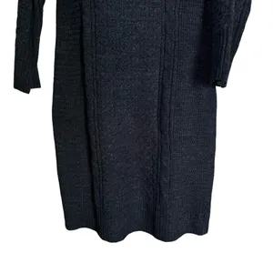Studio One Women’s Sz XL Gray Cowl Neck Bodycon Knee Length Knit Sweater Dress thumbnail 3