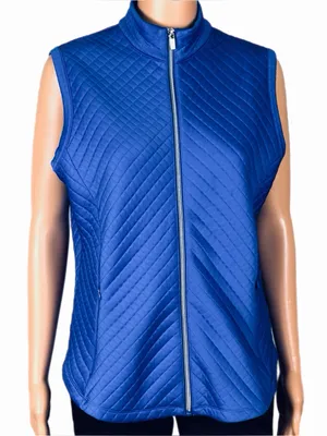 TAIL Royal Blue Quilted Full Zip Golf Tennis Vest Size Medium thumbnail 1