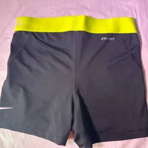 Nike Black Shorts with Neon Yellow Waistband thumbnail 3