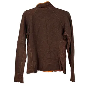 Mountain Hardwear Wool Blend Sweater Brown Full Zip Fleece Lined Women's Medium thumbnail 3