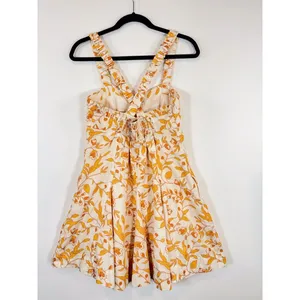 Anthropologie Maeve Dress Yellow Sweetheart Mini Floral Tank Smocked Boho XS thumbnail 9