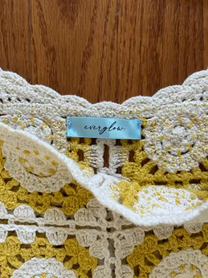 Yellow and cream crochet top Size XL thumbnail 3