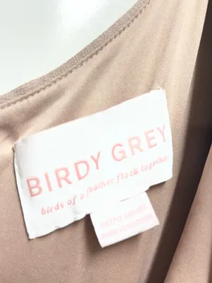 Birdy Grey One Shoulder Kira Crepe Dress in Taupe size xs thumbnail 6