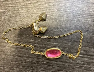 Kendra Scott gold hot pink pendant bracelet thumbnail 1