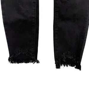J. Crew Mercantile Size 27 Skinny Fit Black‎ Denim Pants Jeans Distressed Hem thumbnail 3