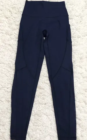 Aerie Offline Goals 7/8 High Rise Mesh Leggings Navy Blue Small thumbnail 1