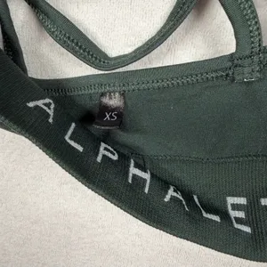 Alphalete Sports Bra Women’s XS Green Strappy Back Seamless Workout Bra thumbnail 4