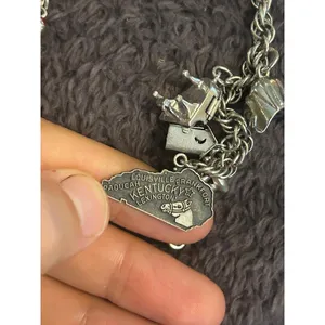 S53 bracelet Kookoo golf Santa and more 925 sterling silver heavy 7.25 inch long thumbnail 2