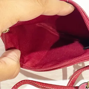 Coach Red Leather Small Wristlet Full Zip Wallet Card Holder thumbnail 3