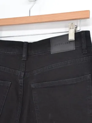 Everlane The Way High Rise Jeans Womens 29 Black Organic Cotton Relaxed Straight thumbnail 5