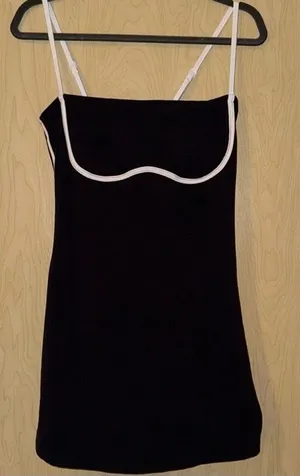 Alo Yoga Black & White Contrast Trim Bodycon Mini Dress thumbnail 1