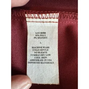 Bella Flore Burgundy Bell Sleeve Dress L Ruffle Flare Sleeve Shift Cocktail Chic thumbnail 8