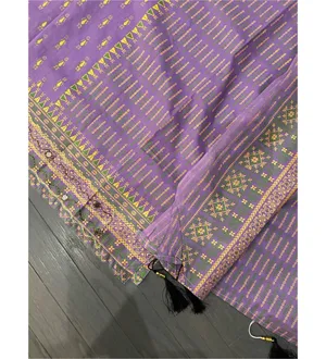 Dull Purple Printed 3pc Salwar Kameez Dupatta Suit Emb Ladies thumbnail 5