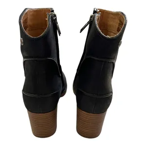 UGG Black Leather Western Ankle Boots Block Heel Size 6.5 thumbnail 4