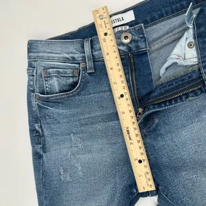 Pistola Jeans Women 27 Blue Cotton Blend Stretch Denim High Rise Cropped Raw Hem thumbnail 10